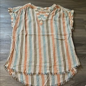 Cato V-neck Striped Women's Top